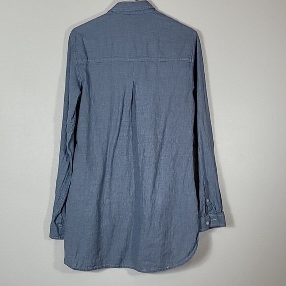 Toad & Co Mixologist Tunic Dress Size S Pockets Organic Cotton Long Sleeve Blue - Picture 8 of 11